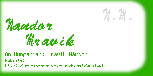 nandor mravik business card